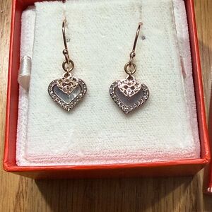 Coach Heart Drop Earrings – Rose Gold Tone NWOT